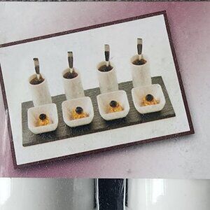 13 Piece Porcelain Snack Set with Rectangle Nature Slate Tray